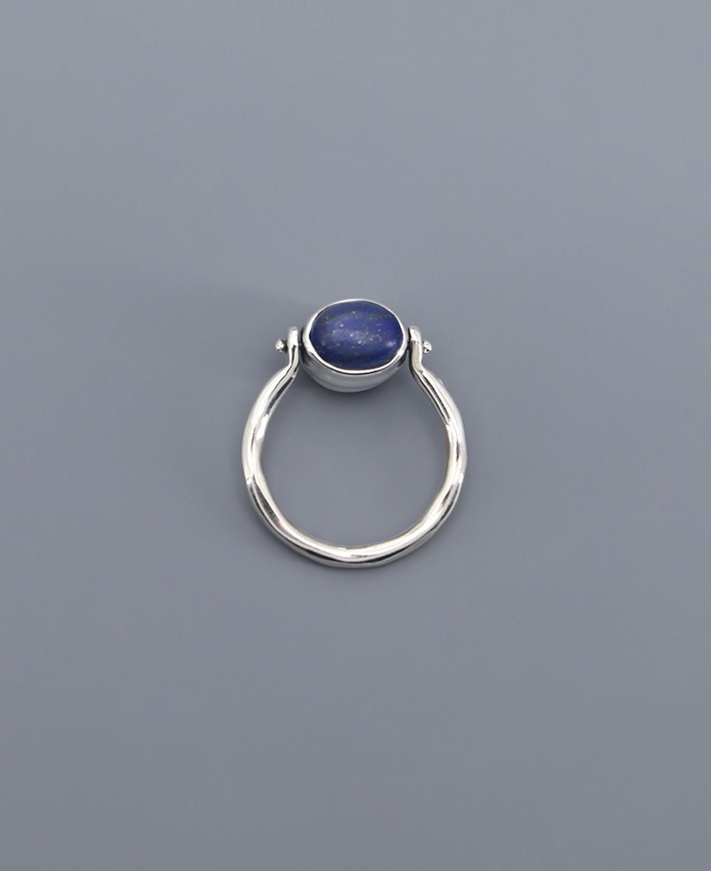 Mindful Sterling Silver Rotating Ring With Lapis and Turquoise、mySite、topwebapps