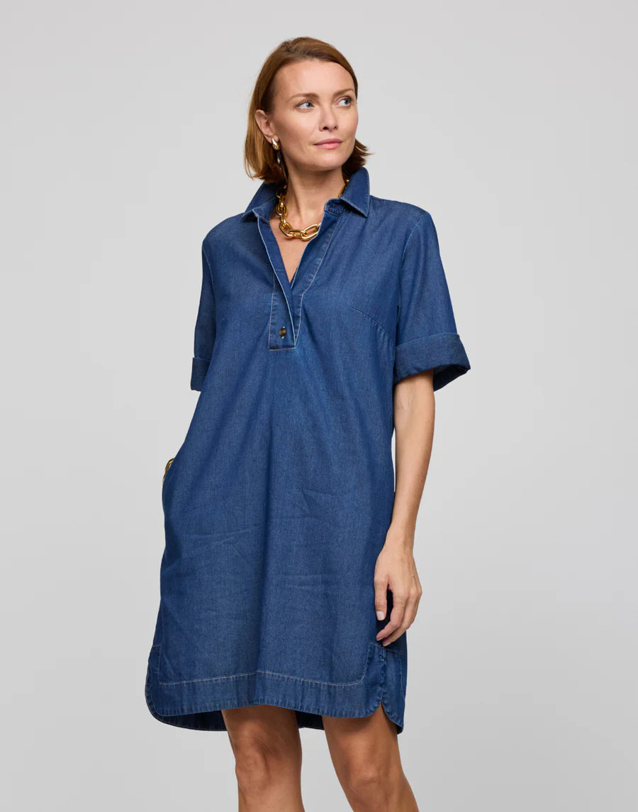 Hinson Wu Aileen Short Sleeve Denim Dress、mySite、noshort