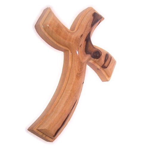 Hanging and Olive Wood Comforting Cross - (10cm or 4 inches) with Certificate、mySite、topwebapps
