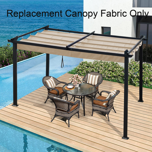 Replacement Canopy Top Cover Fabric for 13 x 10 Ft Outdoor Patio Retractable Pergola Sun-shelter Canopy、、eastwooduniform