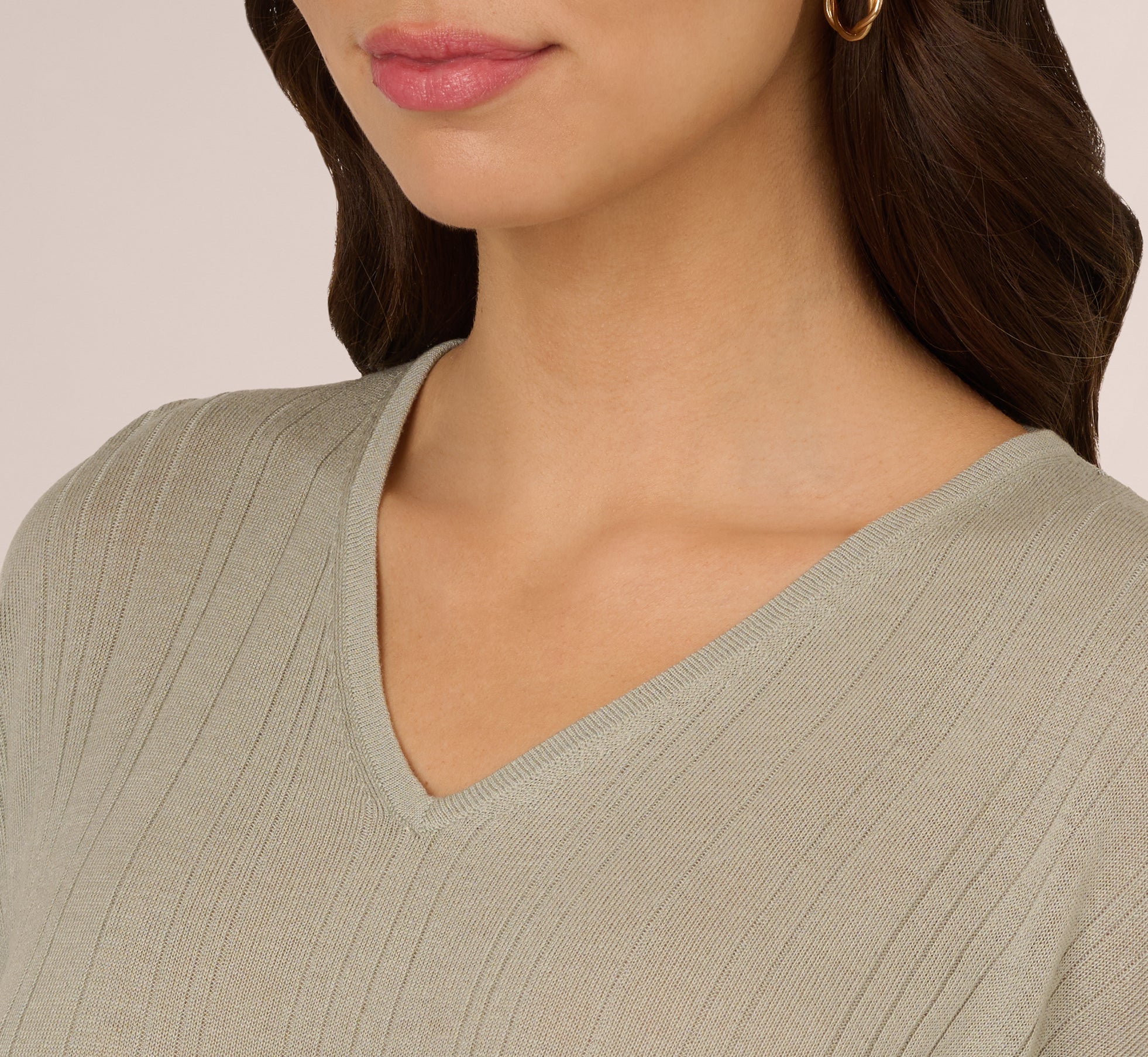 Short Sleeve Lightweight Rib Knit Sweater Top In Seafoam Mist、mySite、solidvoid