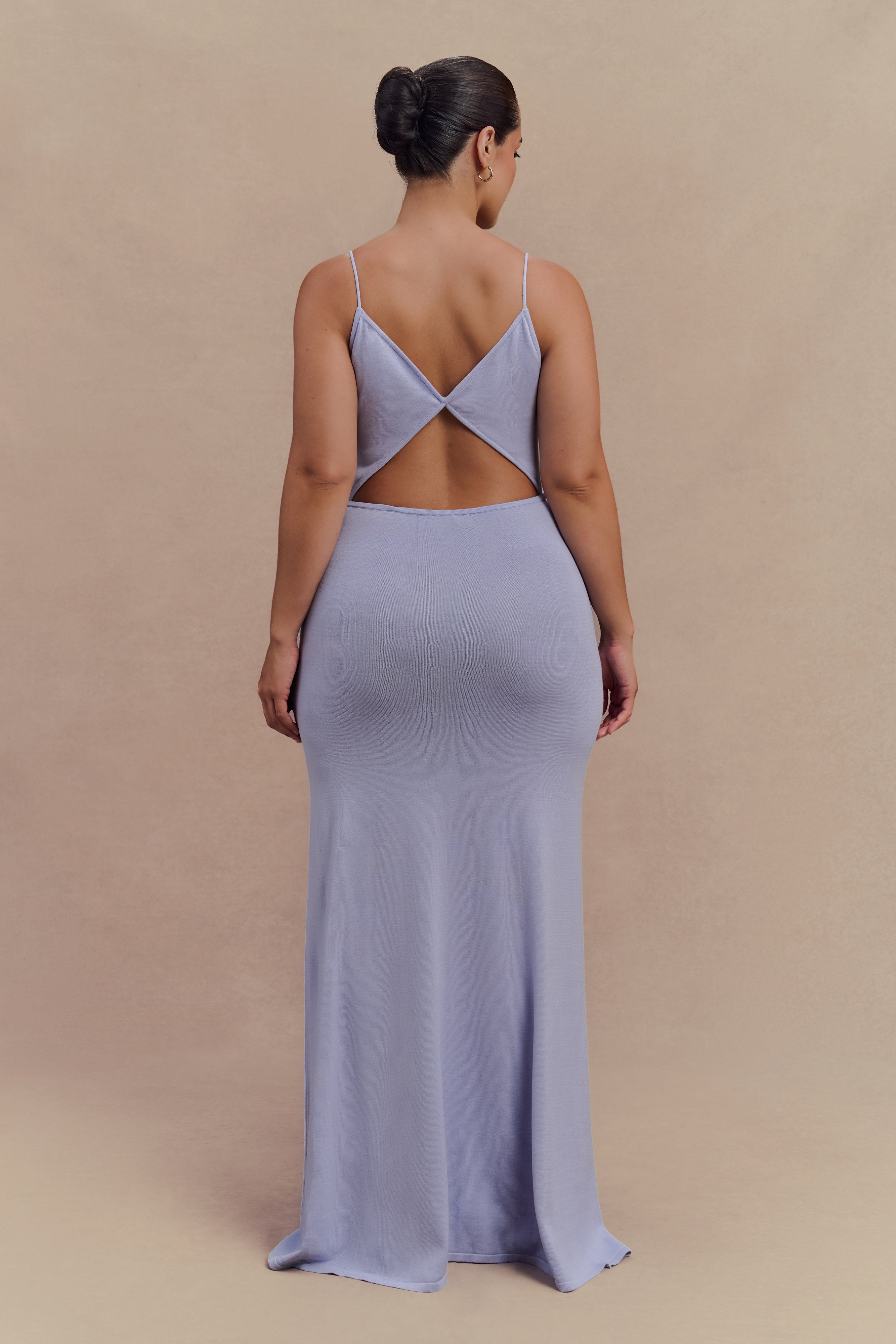 Reama Wrap Over Knit Maxi Dress - Cornflower Blue、mySite、solidvoid