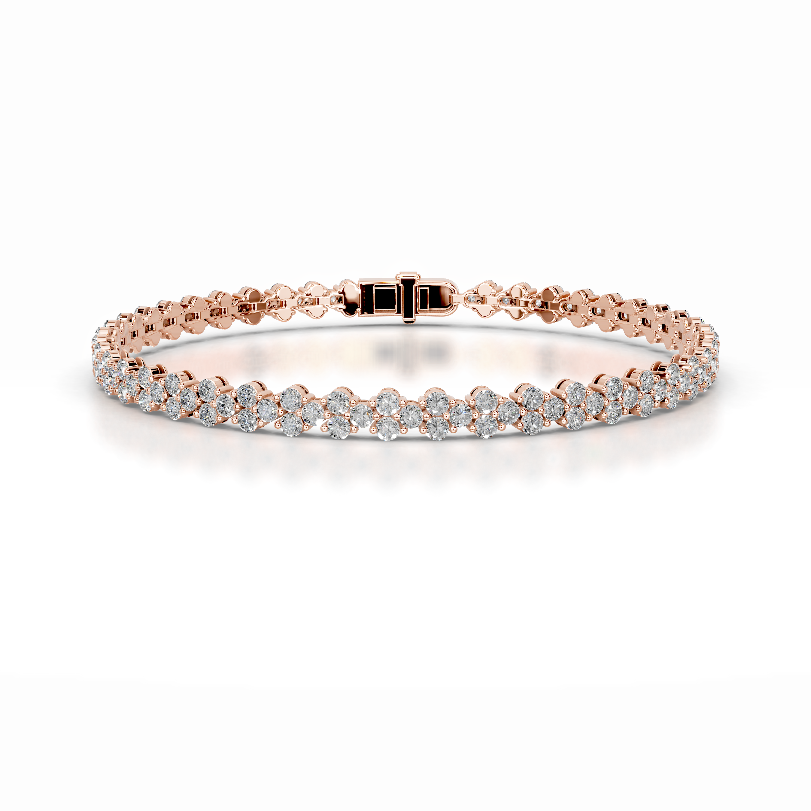 Shirley Lab Grown Diamond Tennis Bracelet (7.5 Carat) -14K Rose Gold、mySite、hinf8tx79