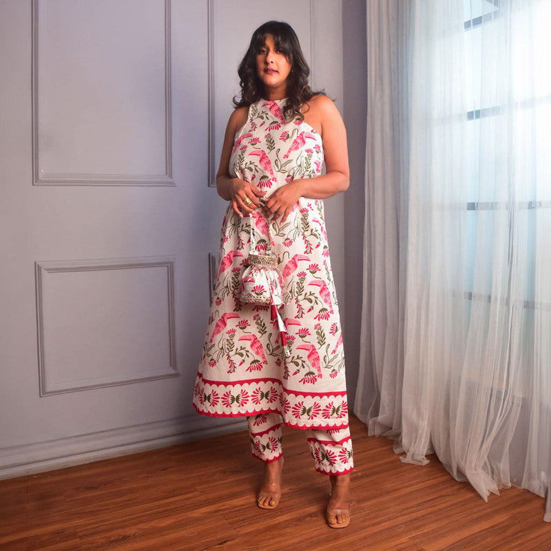 Cotton Kurta Set For Women | Block Print | Pink、mySite、camillekostekn