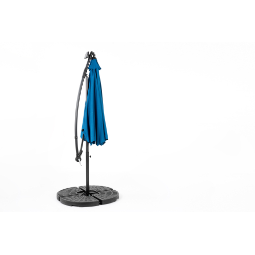 10ft Solar LED Offset Hanging Market Patio Umbrella ( khaki )(No Base)、、eastwooduniform