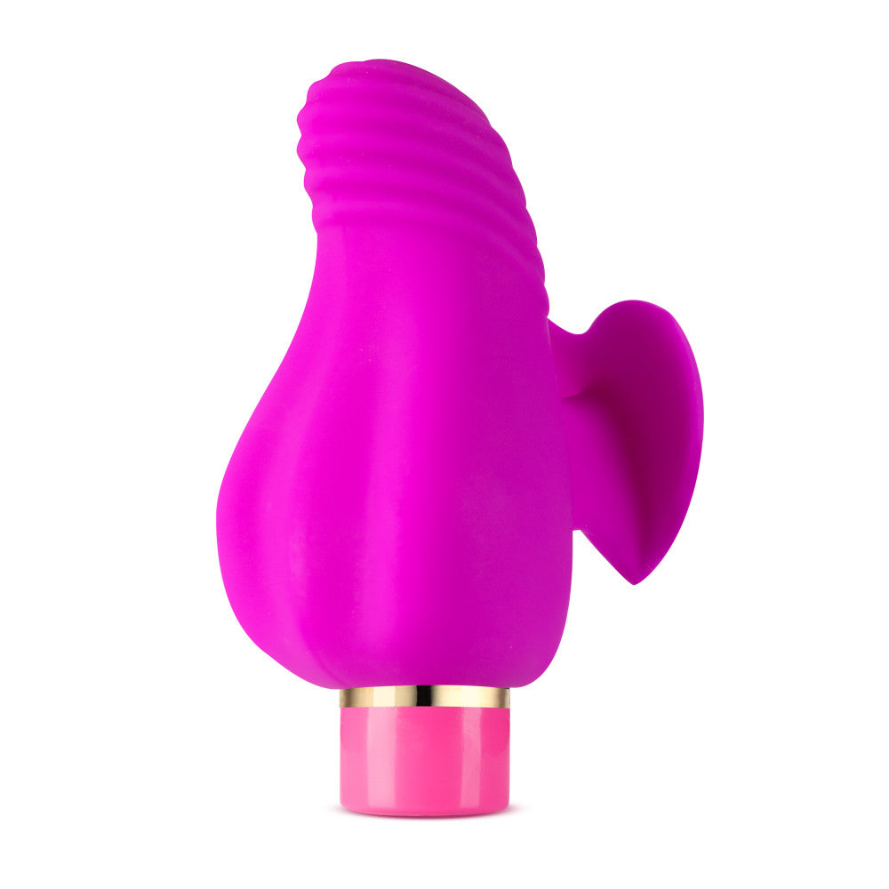 Aria By Blush® | Erotic AF: Finger Fin Plum Silicone Vibrator with Powerful RumboTech™ Technology、mySite、bottomscart
