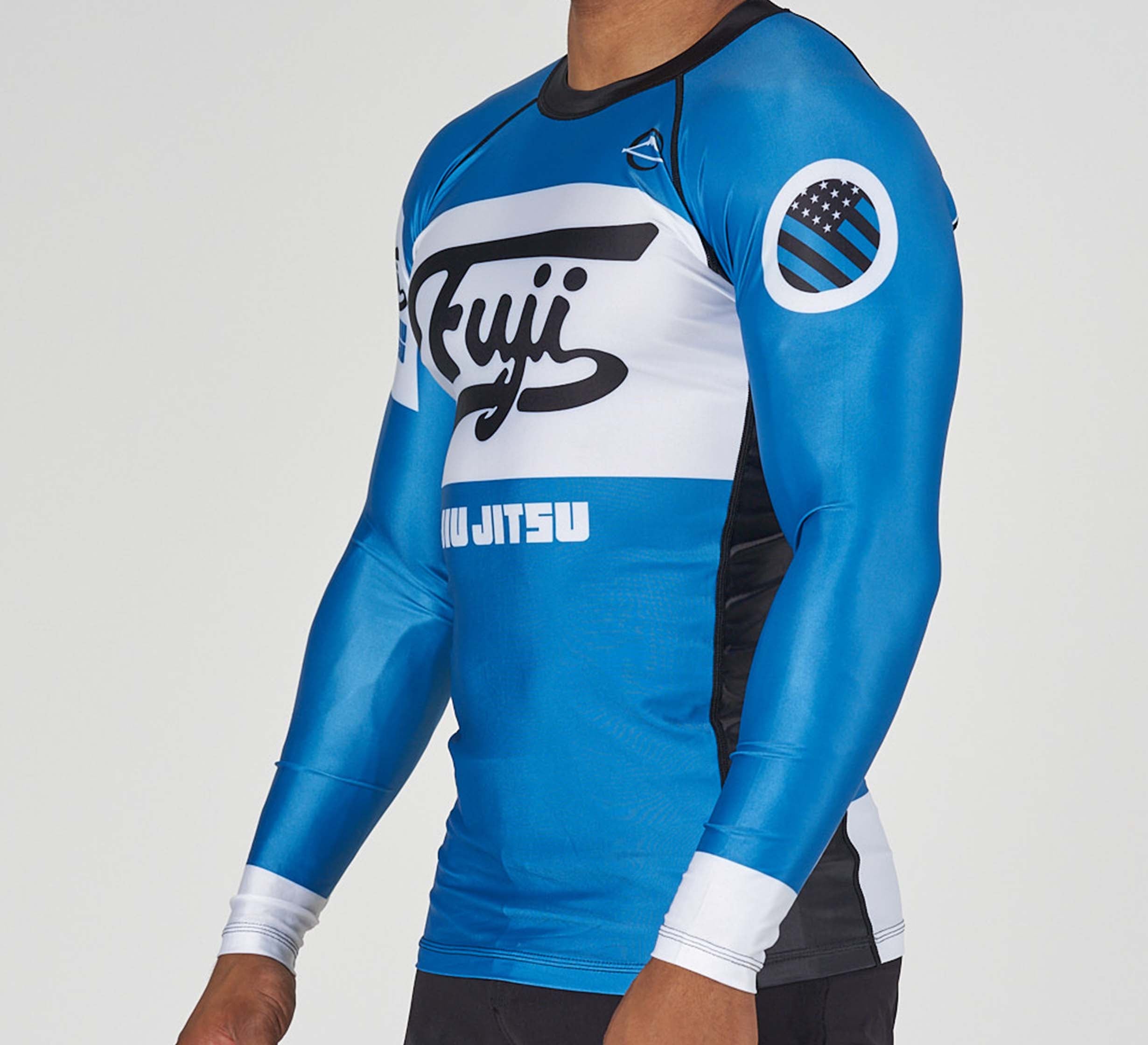 Jiu Jitsu Script Flex Lite Long Sleeve Rashguard Blue、mySite、gigharbornorthrealestate
