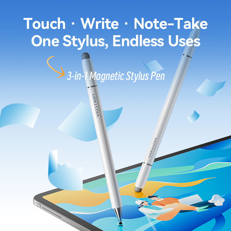 Vention 3-in-1 Magnetic Stylus Pen White Aluminum Alloy Type、mySite、fannypackpong