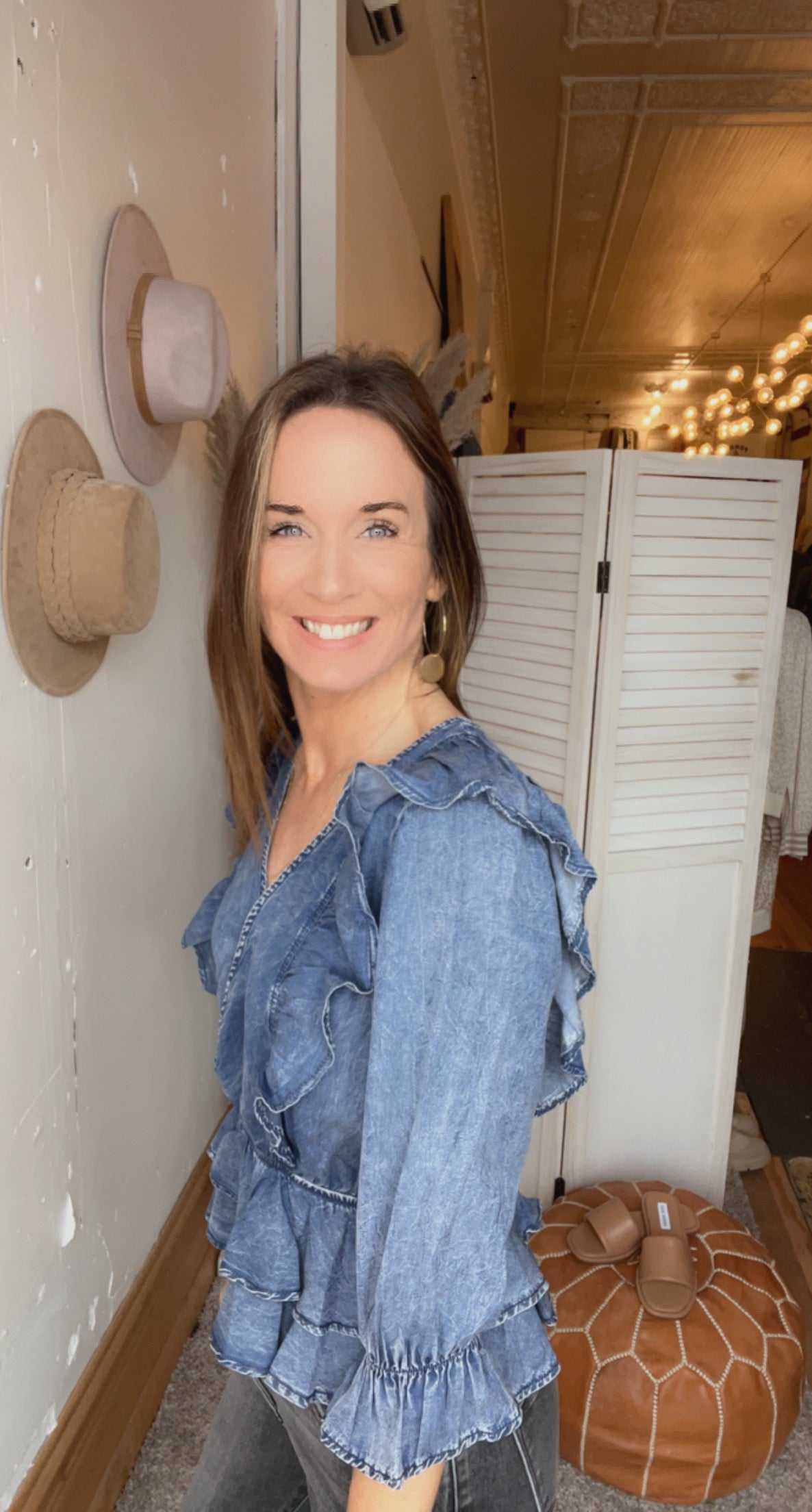 Riley's Ruffle Denim Top、mySite、garagedoors4me