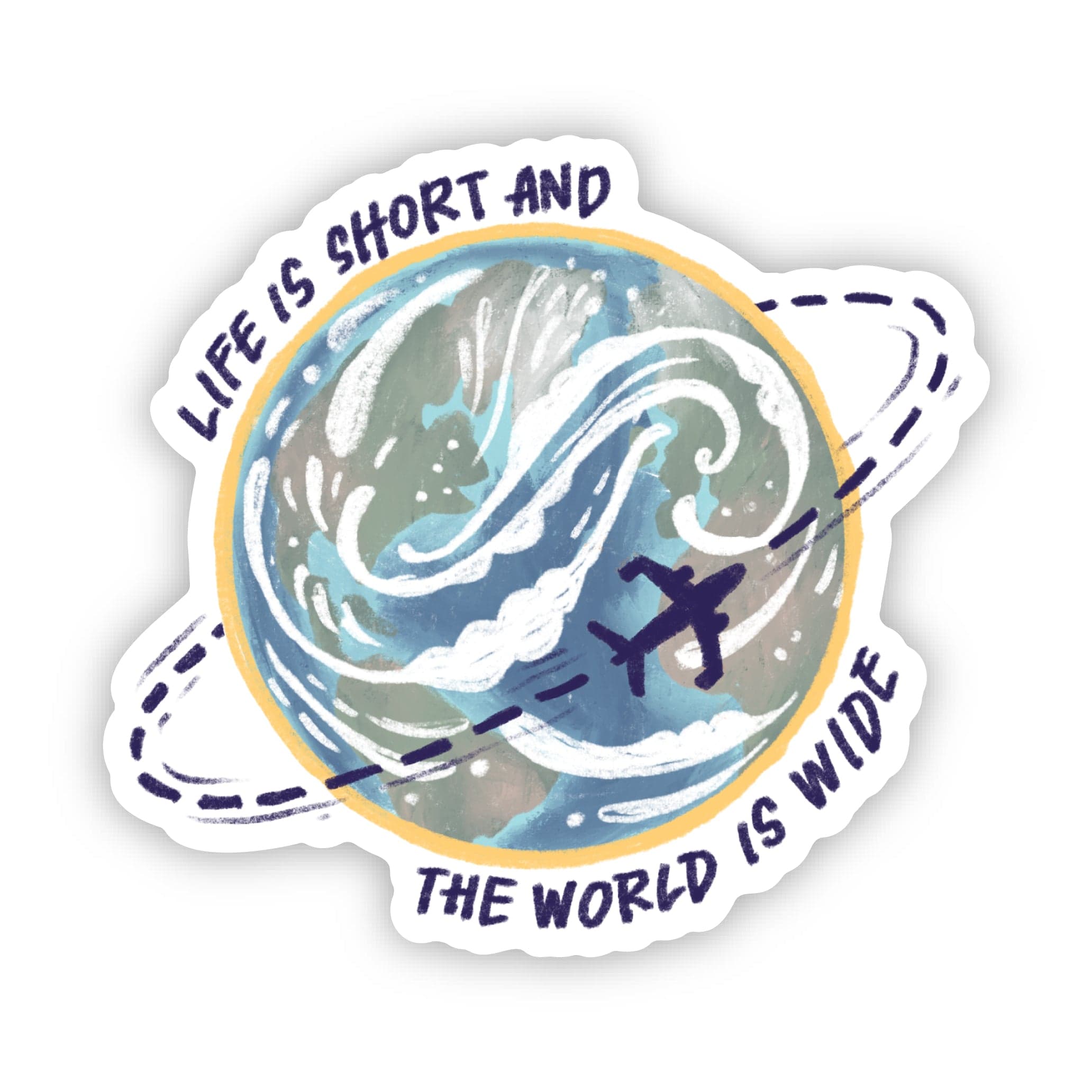  Life is short and the world is wide Adventure Travel Sticker、mySite、elrpsem3k