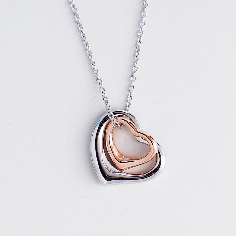 Double Heart Sterling Silver Pendant-Gorgeous and Fine Quality!、mySite、g9winljtr