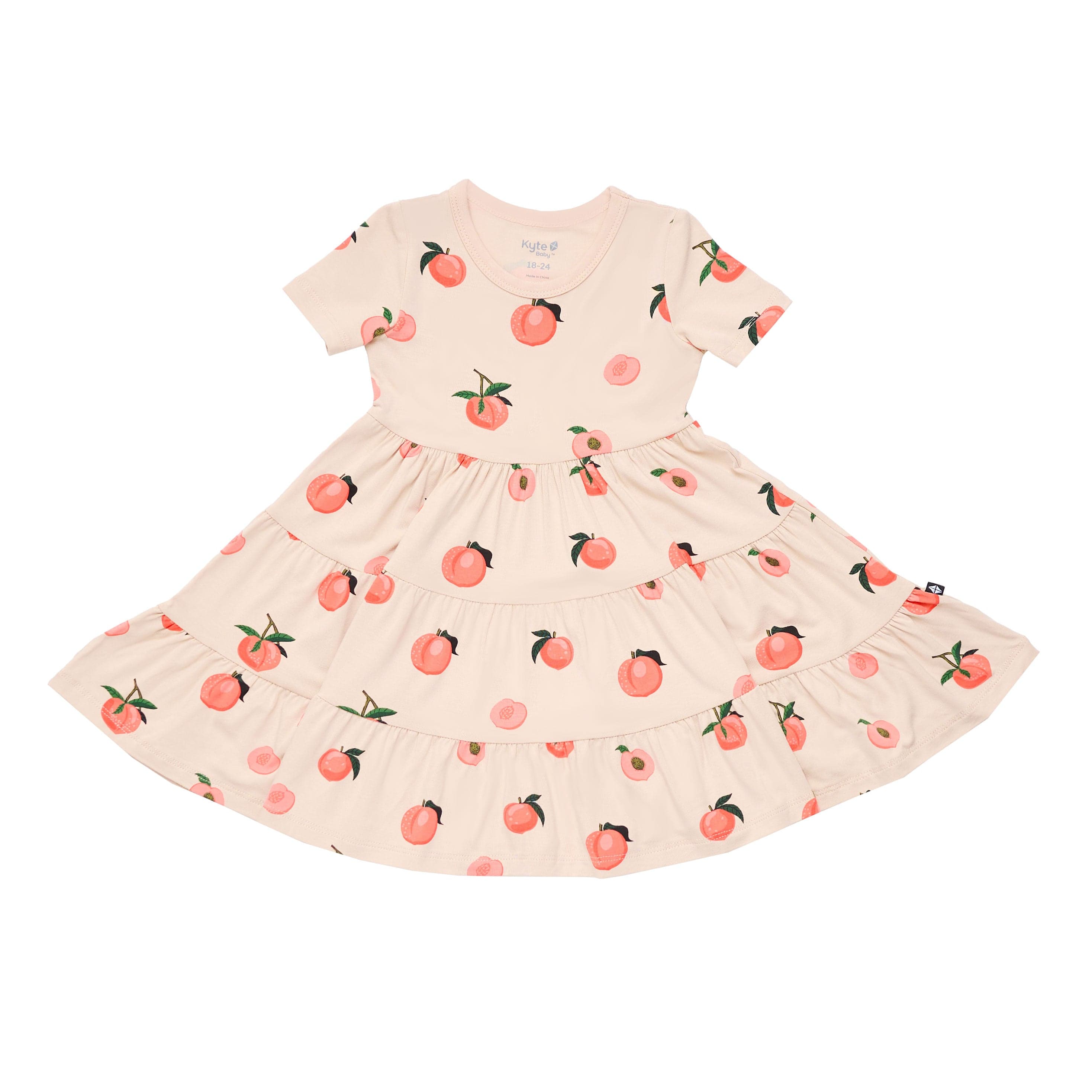  Short Sleeve Tiered Dress in Peach、mySite、layawaytickets