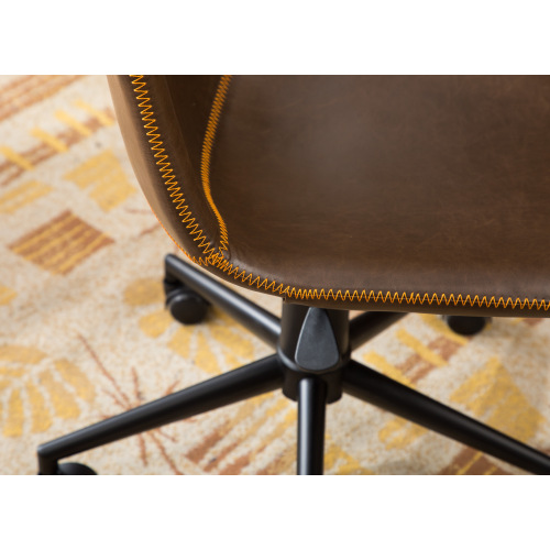 Cesena Faux Leather 360 Swivel Air Lift Office Chair, Antique Brown、、casual