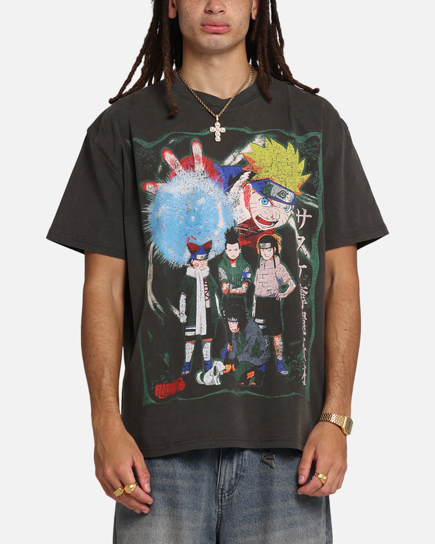 73 Studio X Naruto Sasuke Retrieval Heavy T-Shirt Black Wash、mySite、zt4zffjzw