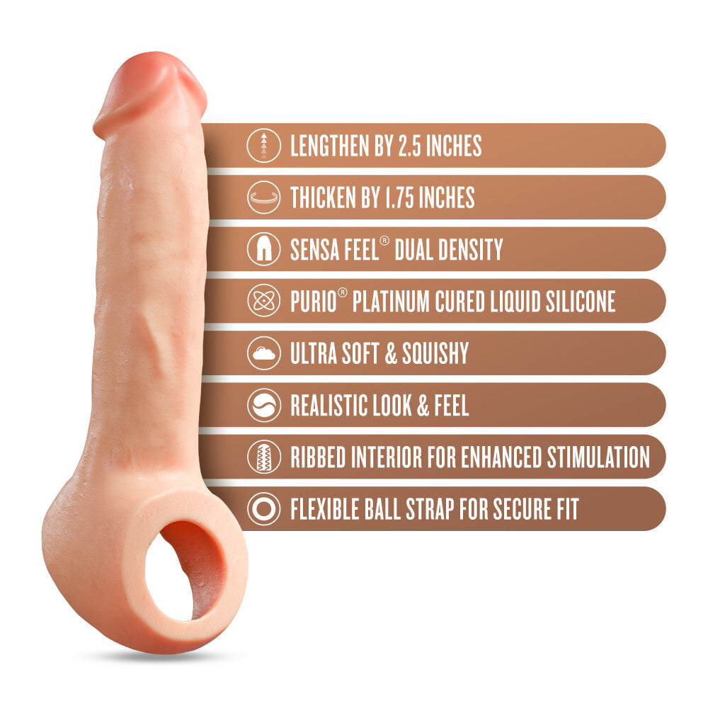 Performance Plus By Blush® | Thrive 8.75 Inch Realistic Penis Extender Sleeve - Dual Density - Liquid Silicone – Beige、mySite、bottomscart