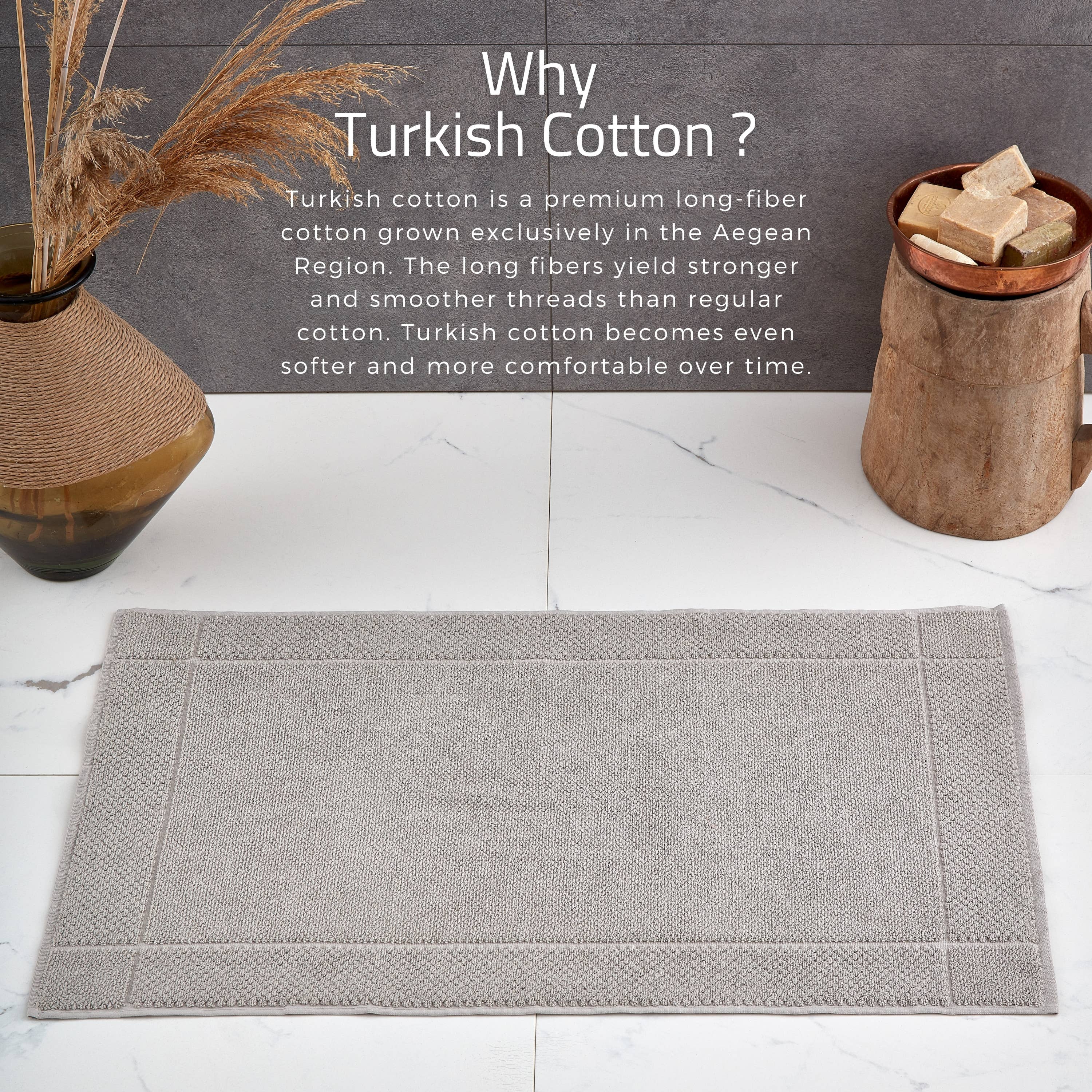 La Hammam - Bath Mat 900 GSM Machine Washable 20x34 Inches、mySite、g9winljtr