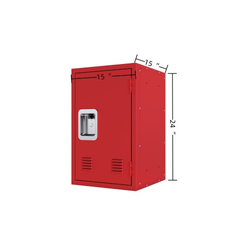 24" H Locker Storage Cabinet, Metal Locker Storage Cabinet with 1 Doors, Small Metal Locker,Lockable Storage Cabinet,for Employees,Office,Kids Locker - Assembly Required (Elegant Red)、、casual