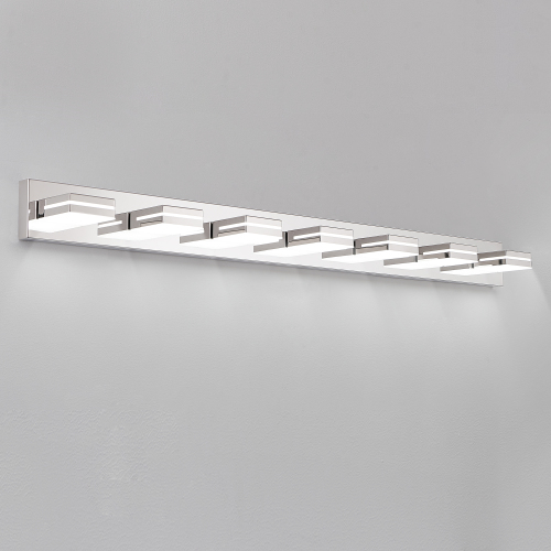 Modern Chrome LED Vanity Light, 5-Lights Wall Sconce for Bathroom and Mirror, Sleek Minimalist Design, Energy-Efficient, Easy to Install、、eastwooduniform