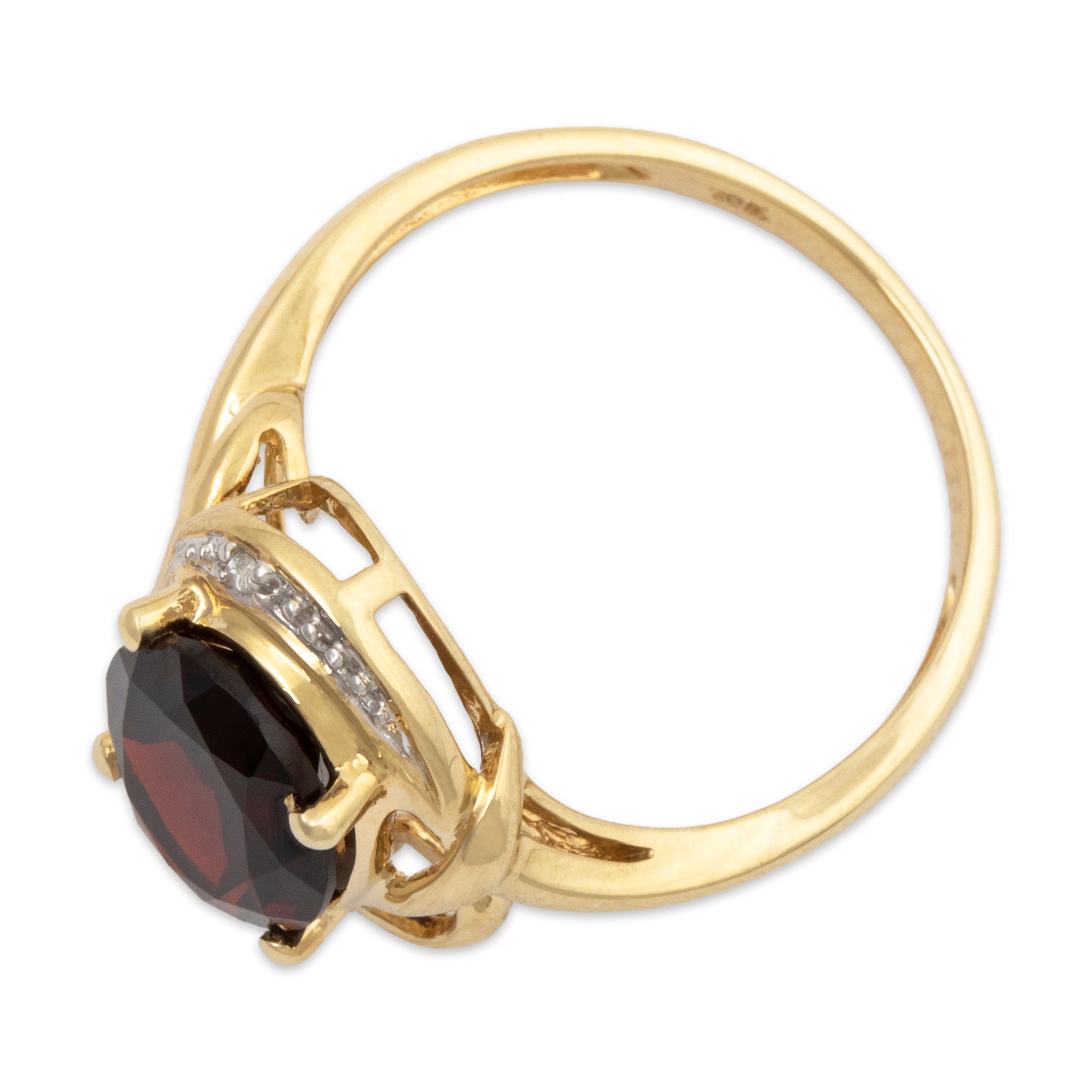 Vintage 10k Yellow Gold 2.68ct Garnet Diamond Scarlet Statement Ring 6.25、mySite、hinf8tx79