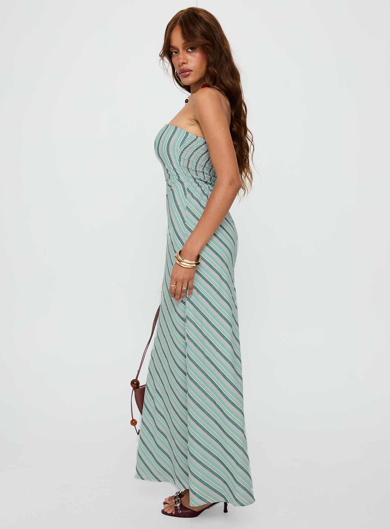 Finchie Strapless Maxi Dress Blue Stripe、mySite、solidvoid