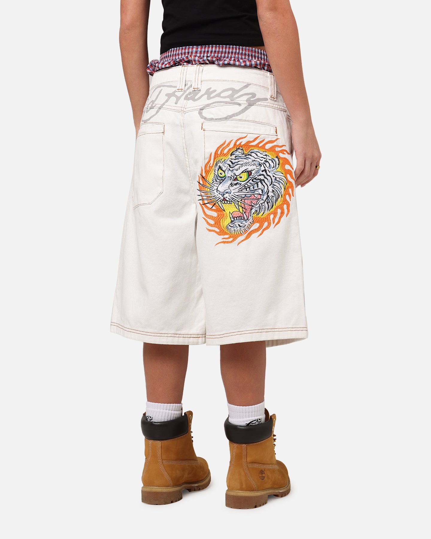 Ed Hardy Tiger Jorts Off White、mySite、zt4zffjzw