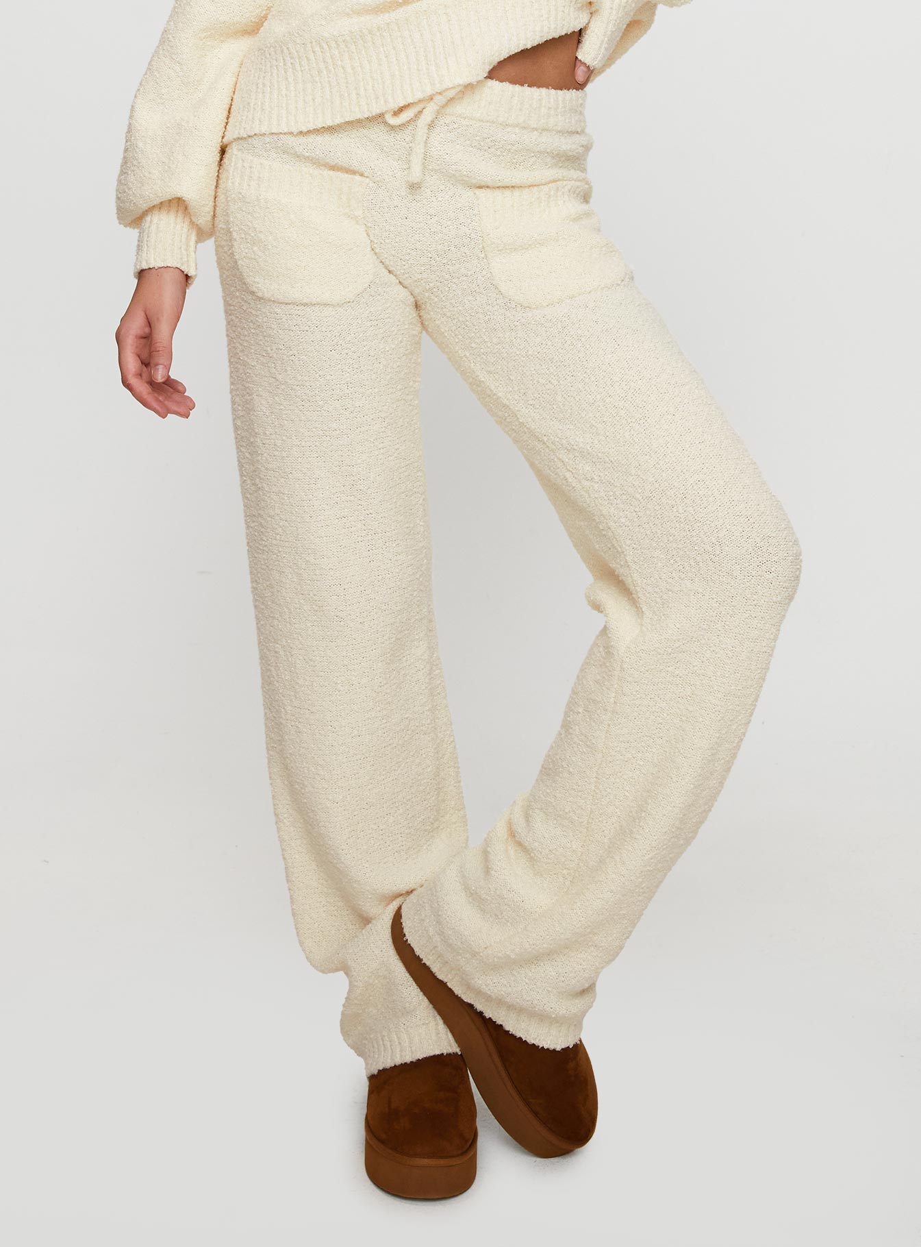 Susi Fluffy Knit Pant Ivory、mySite、solidvoid