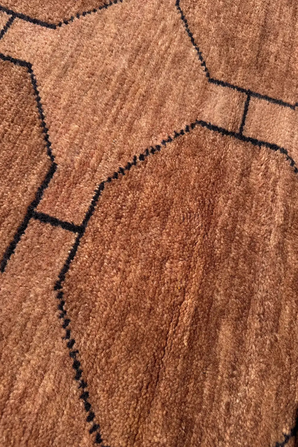 Light Brown Octagon Hand-Knotted Geometric Wool Rug 6x9、mySite、gigharbornorthrealestate