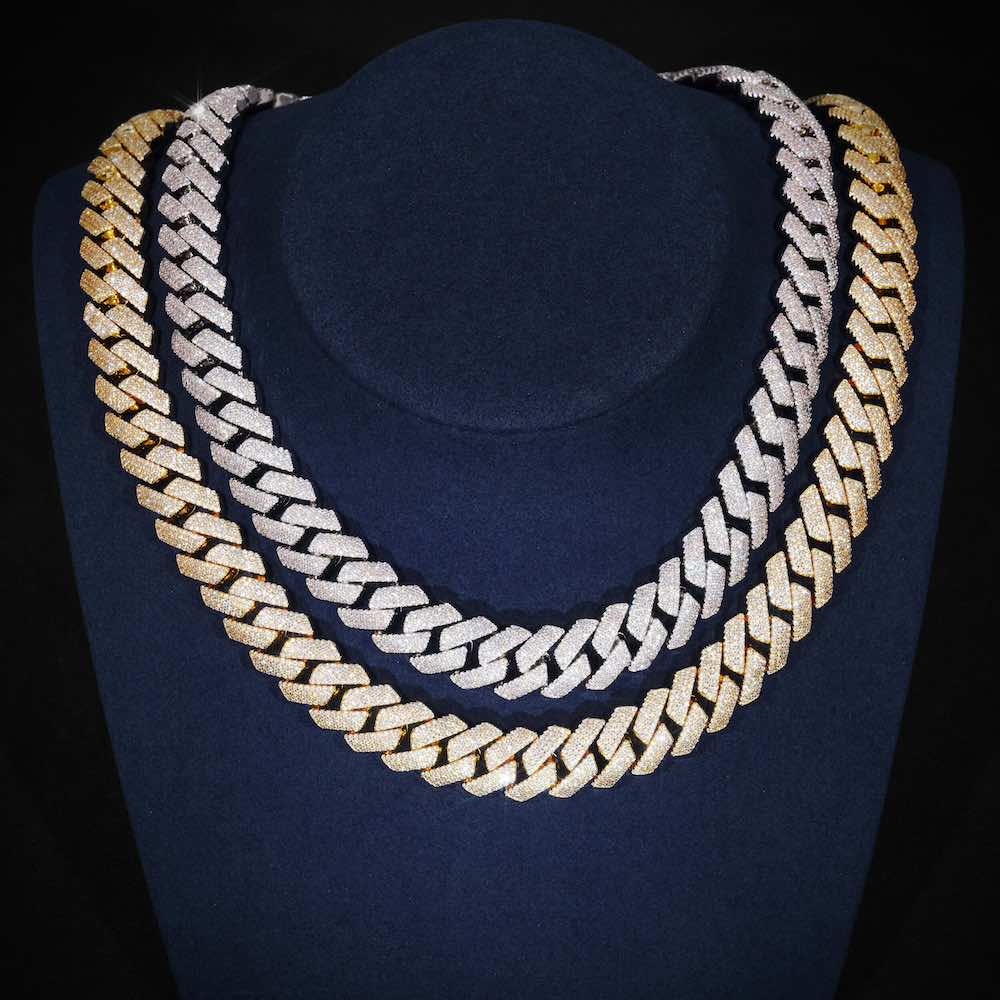 4-Row 15MM Moissanite Cuban Link Chain 14K Gold、mySite、hinf8tx79