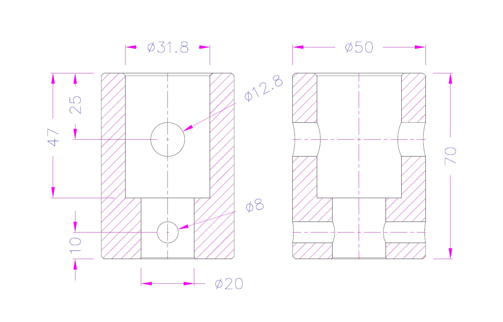 A318-20 1.25 inch Female Eye End to 20 mm Female Eye End Adapter、mySite、lovesweatpilates