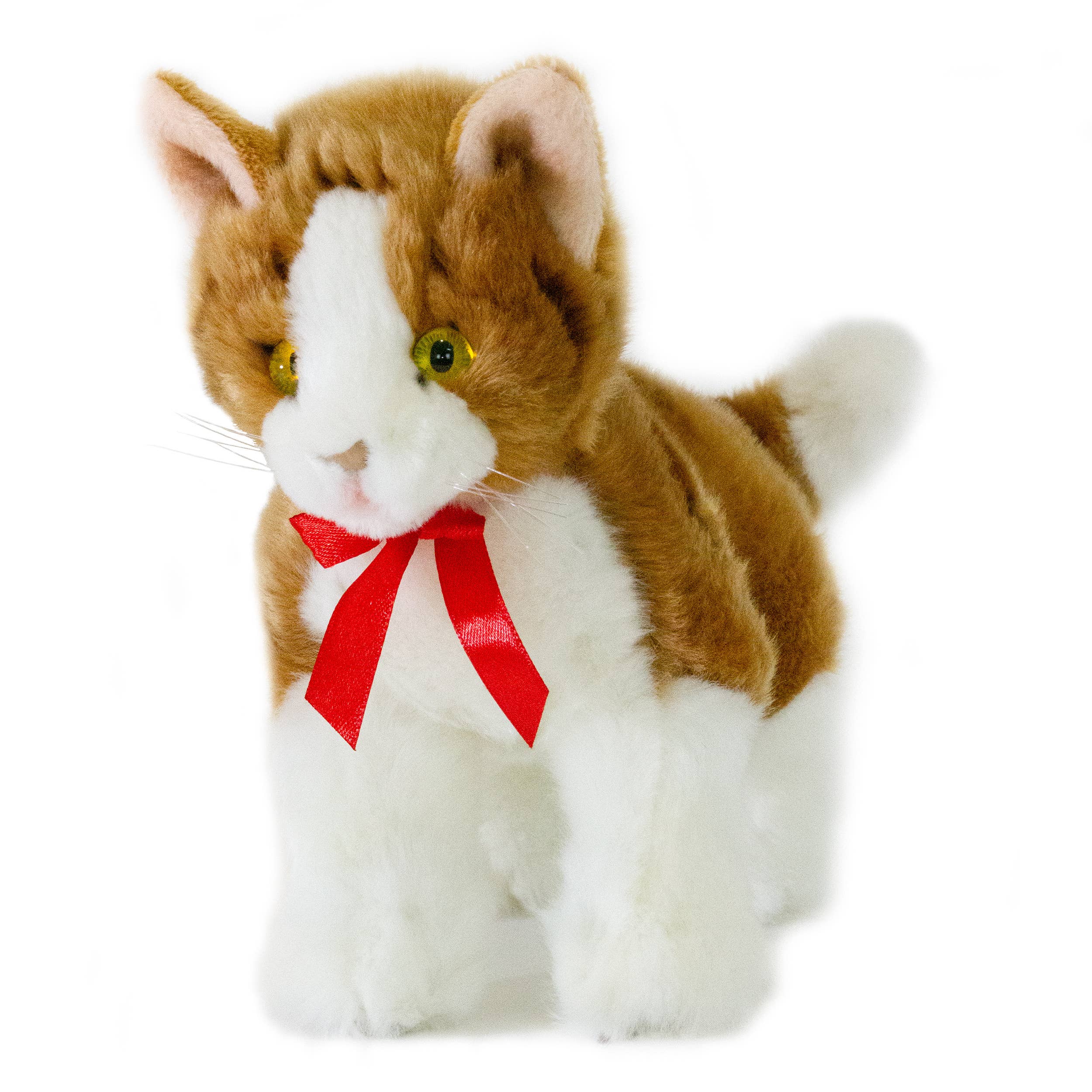 Orange and White Plush Tabby Kitten Lifelike Size 22cm/8.5、mySite、g9winljtr