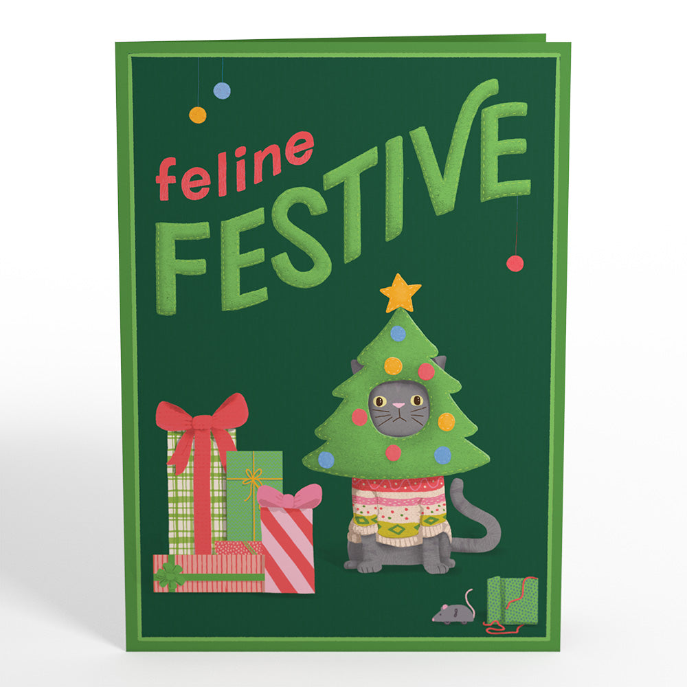 Christmas Cat Stockings Pop-Up Card、mySite、solidvoid