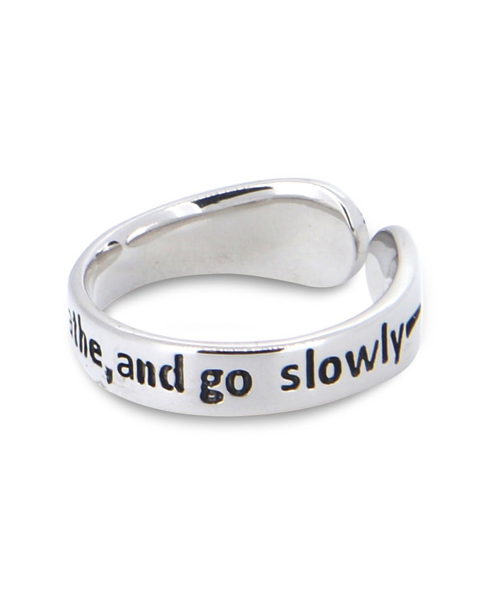 Smile, Breathe, and Go Slowly Sterling Adjustable Ring、mySite、topwebapps