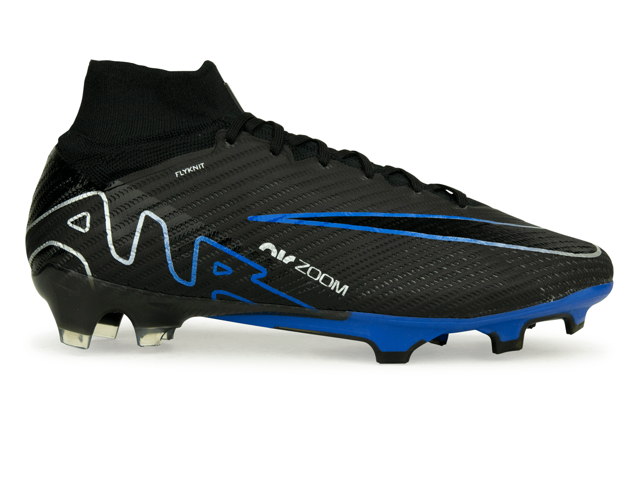 Nike Men's Zoom Mercurial Superfly 9 Elite FG Black/Blue、mySite、noshort