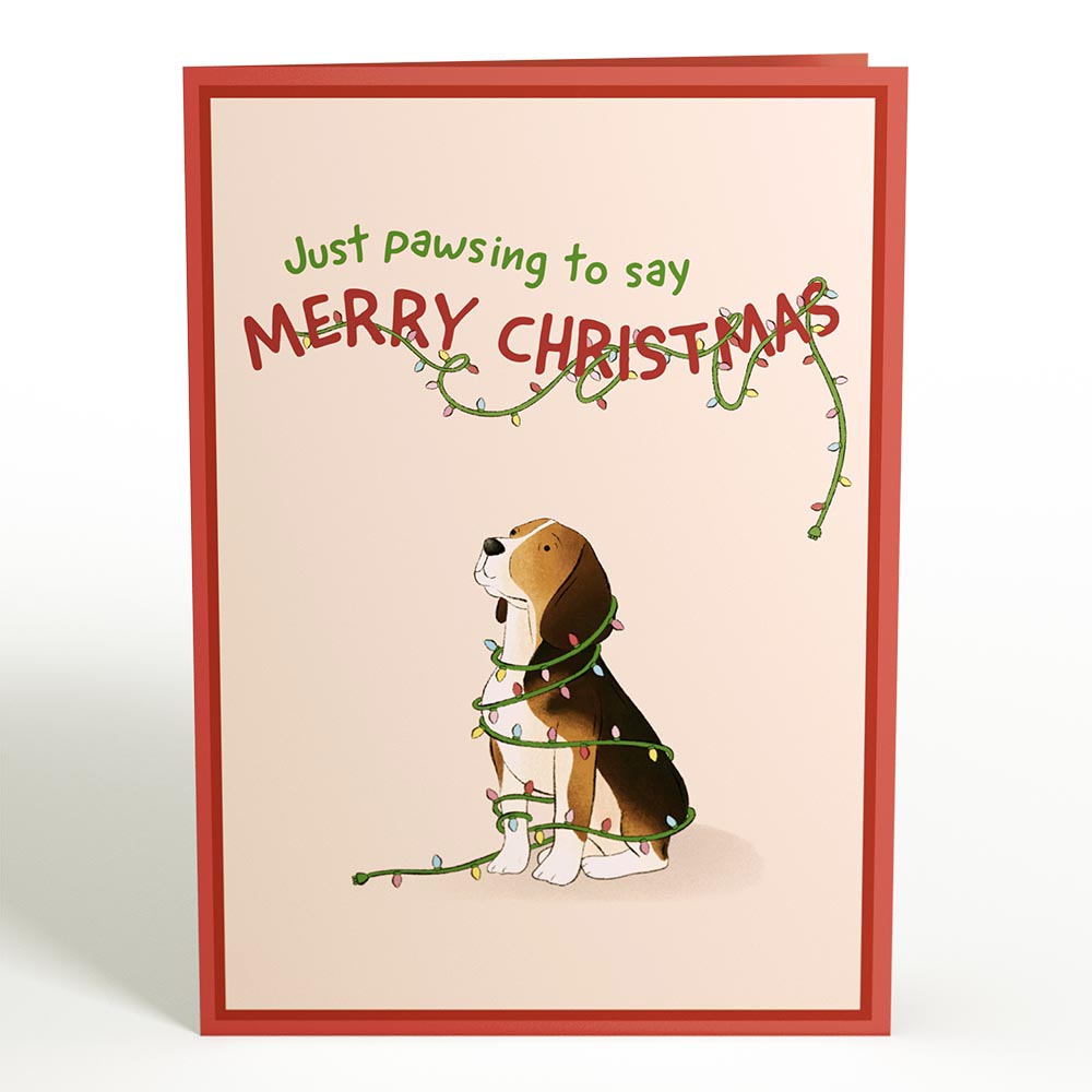 Christmas Dog Stockings Pop-Up Card、mySite、solidvoid