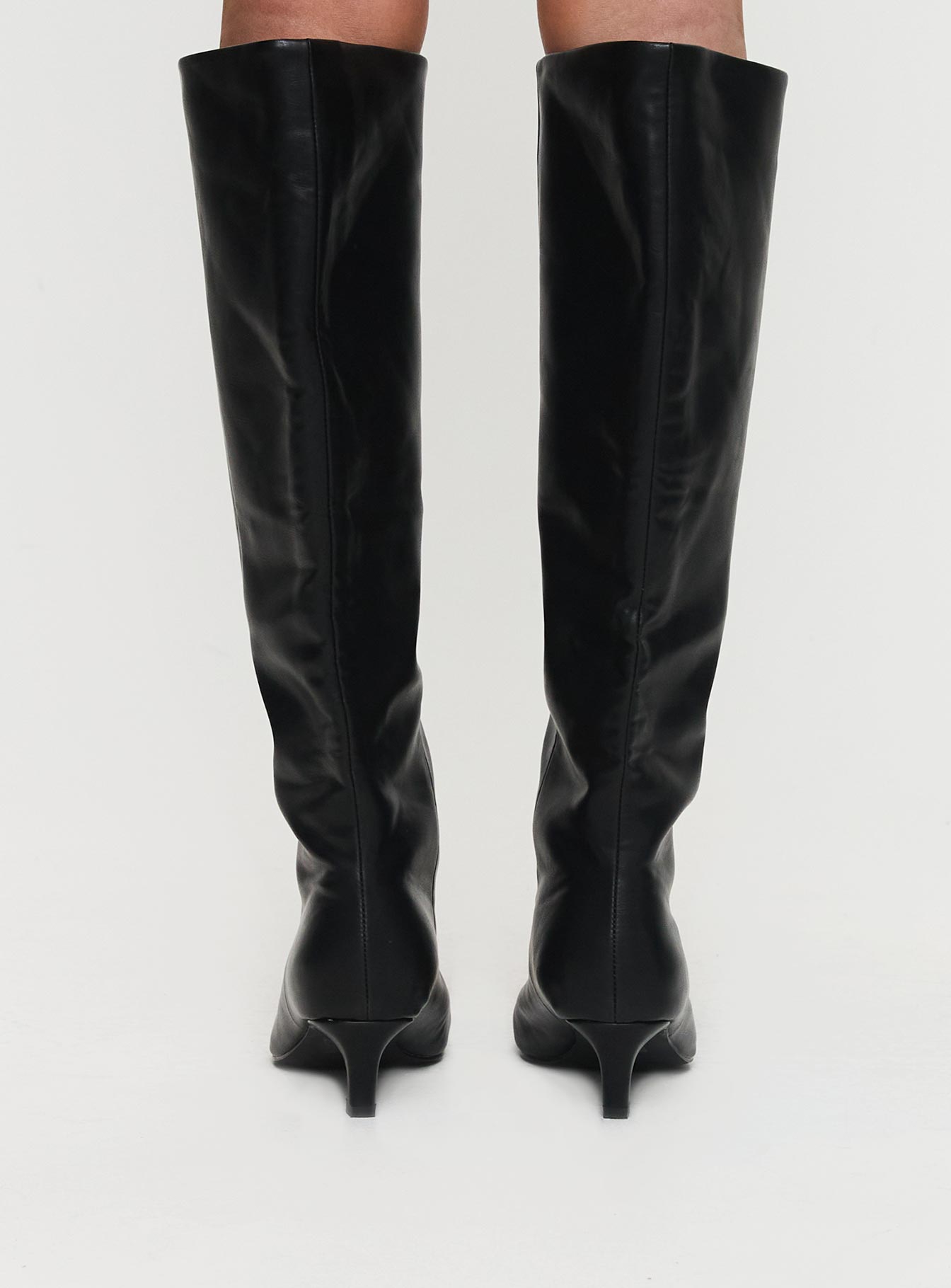 Flaura Knee High Boots Black、mySite、solidvoid