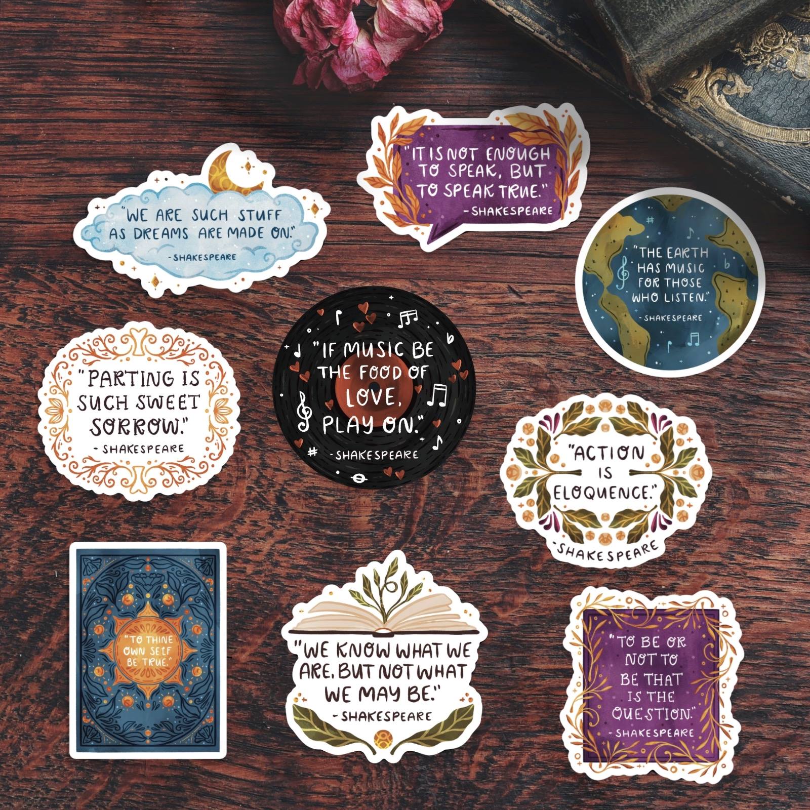 Shakespeare Quotes Sticker 11 Pack、mySite、elrpsem3k