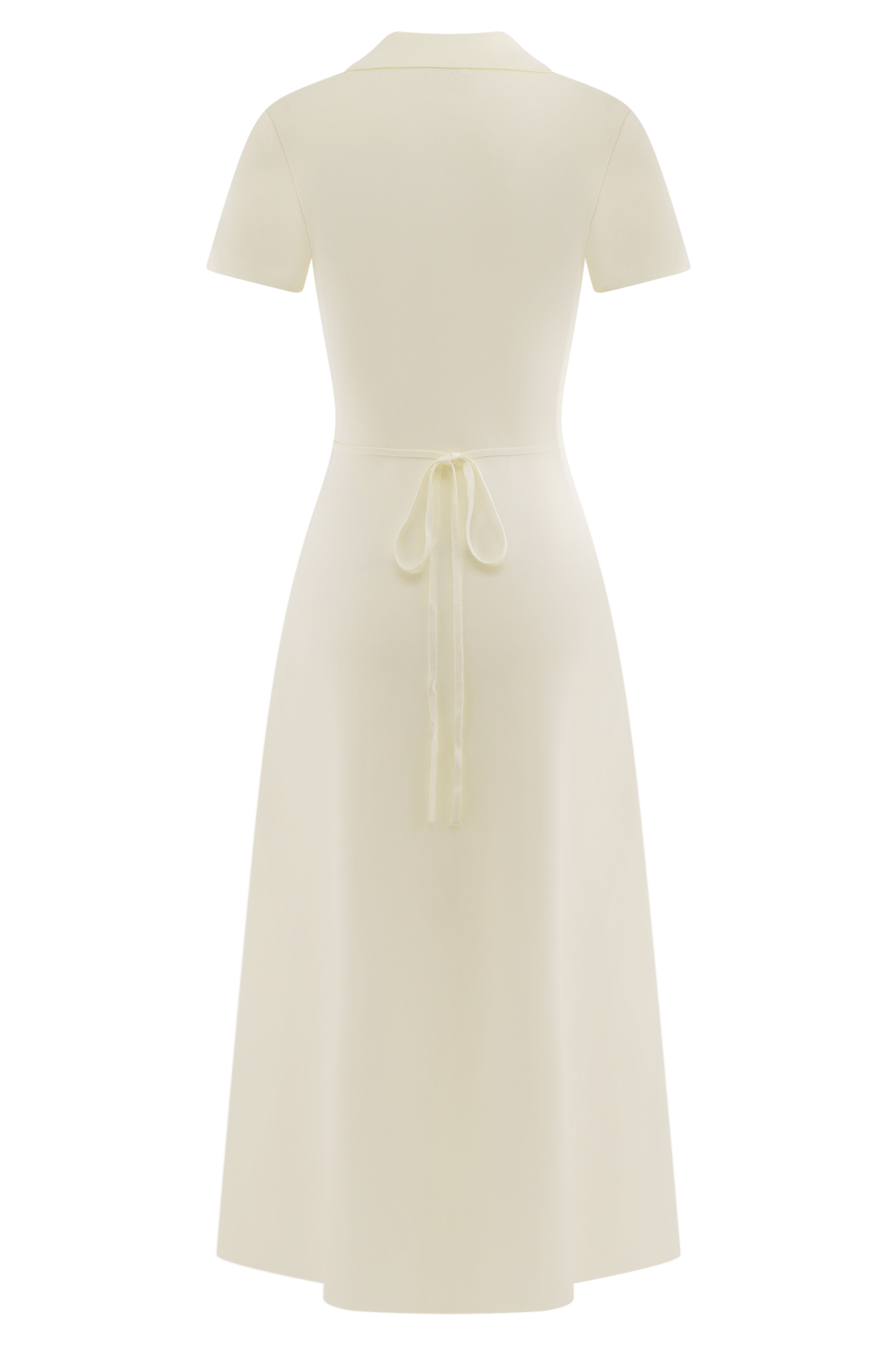 Pearson Short Sleeve Knit Midi Dress - Ivory、mySite、solidvoid