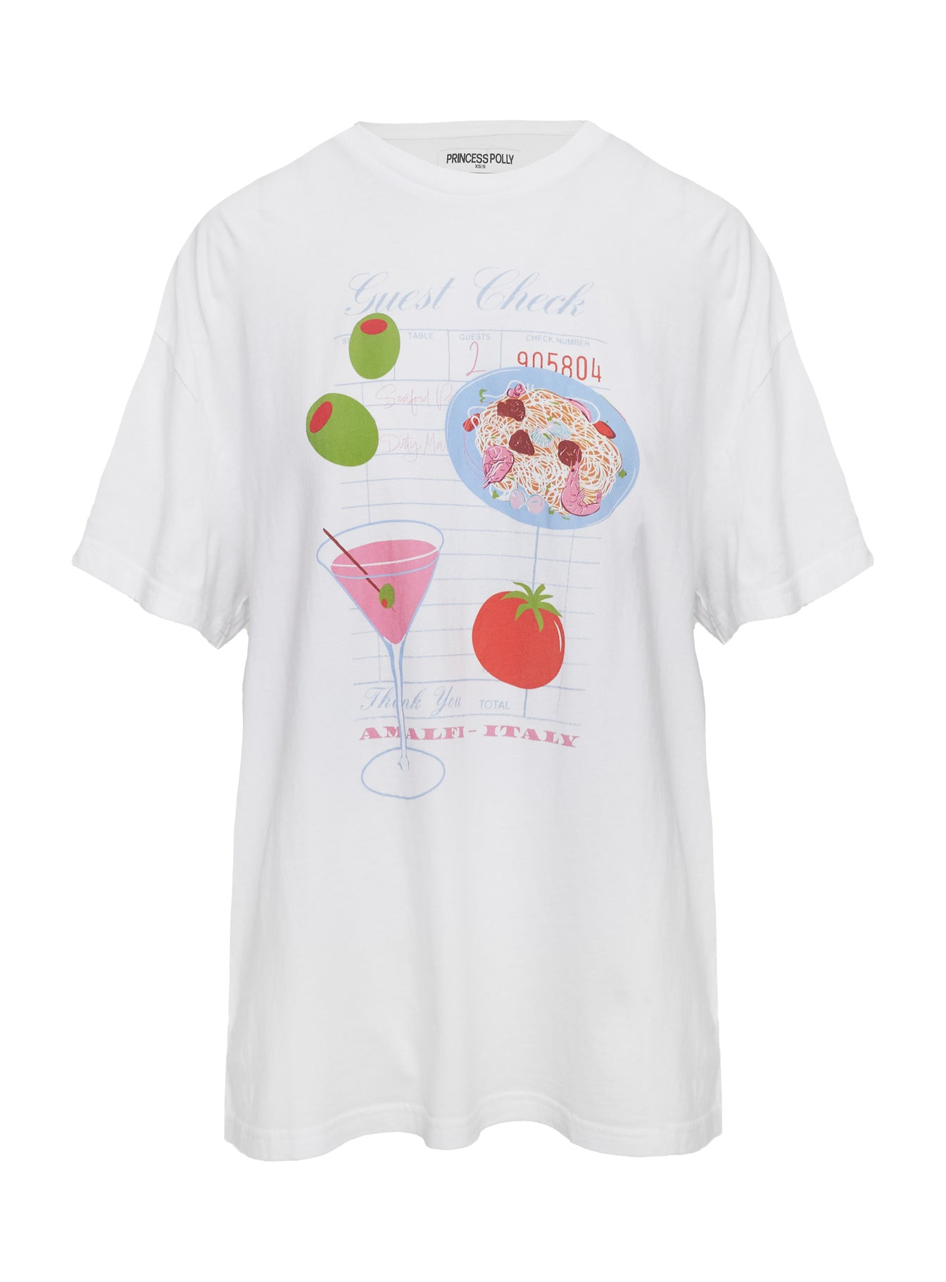 Dine With Me Oversized Graphic Top White、mySite、solidvoid