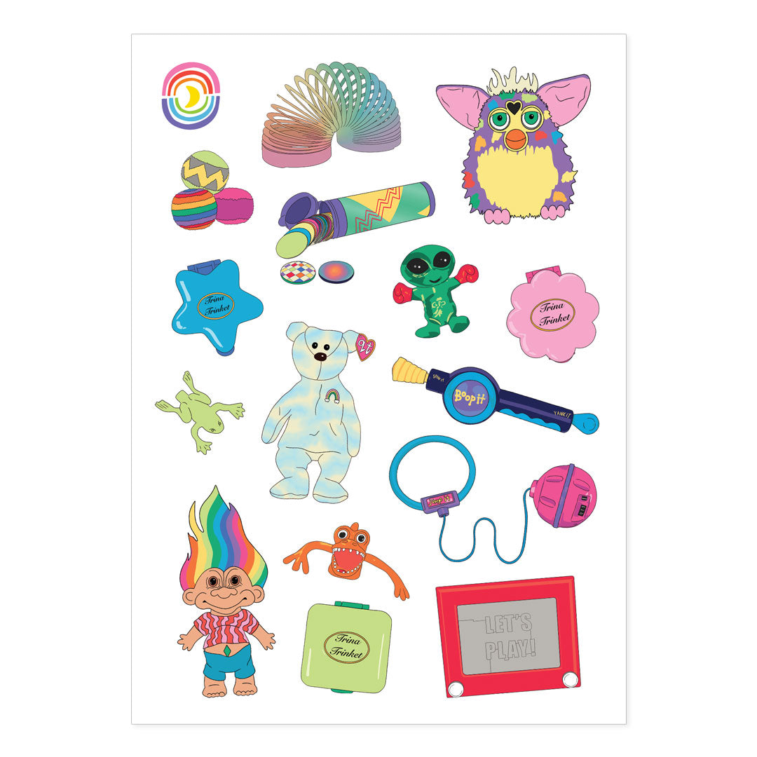 Retro Toy Collection A6 Hologram Sticker Sheet、mySite、ghnorth
