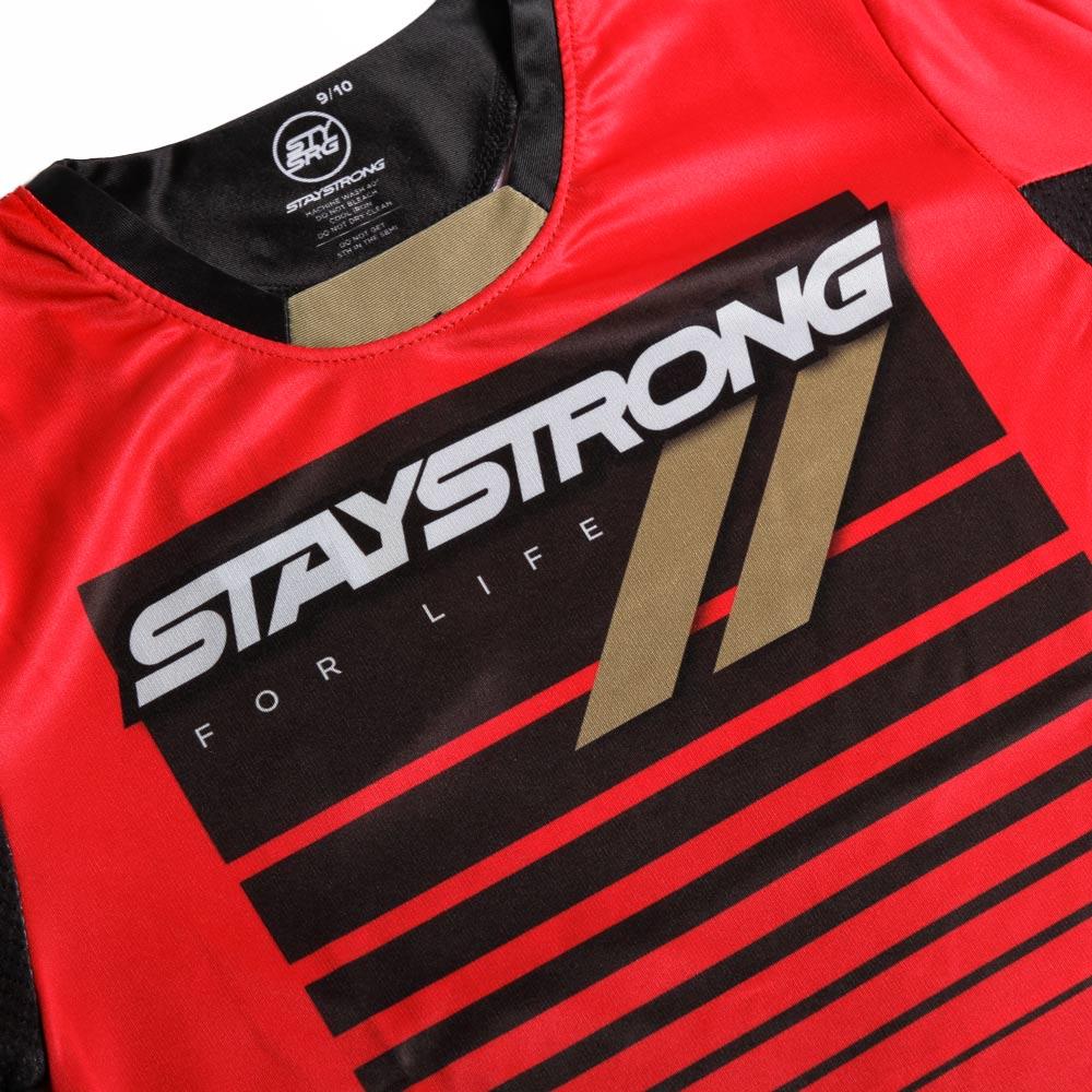  Stay Strong For Life Youth Race Jersey - Red、mySite、merchandisen