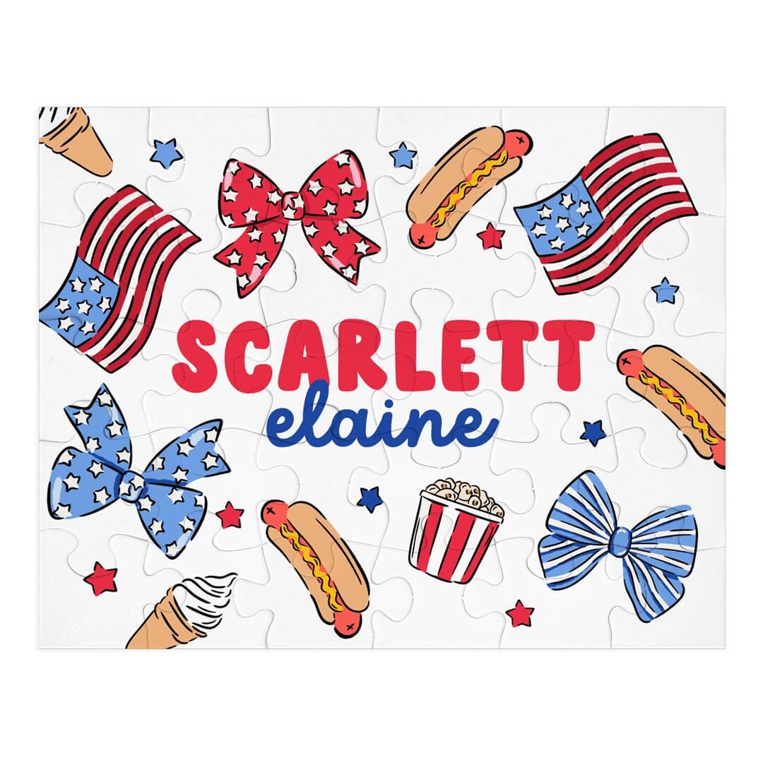  Kids Personalized 30 Piece Puzzle | Party In The USA Bows、mySite、layawaytickets