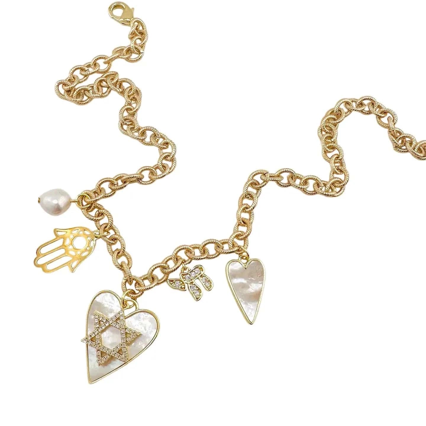 Shira Pearl Jewish Charm Necklace、mySite、topwebapps