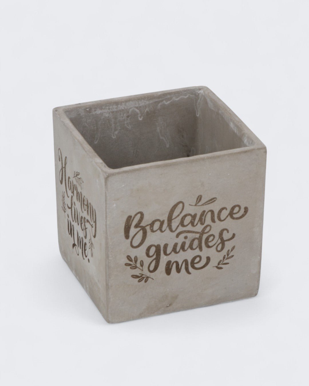 Inspirational Cast Stone Planter – 4-Sided Engraved “Stillness Anchors Me” Cement Pot、mySite、topwebapps