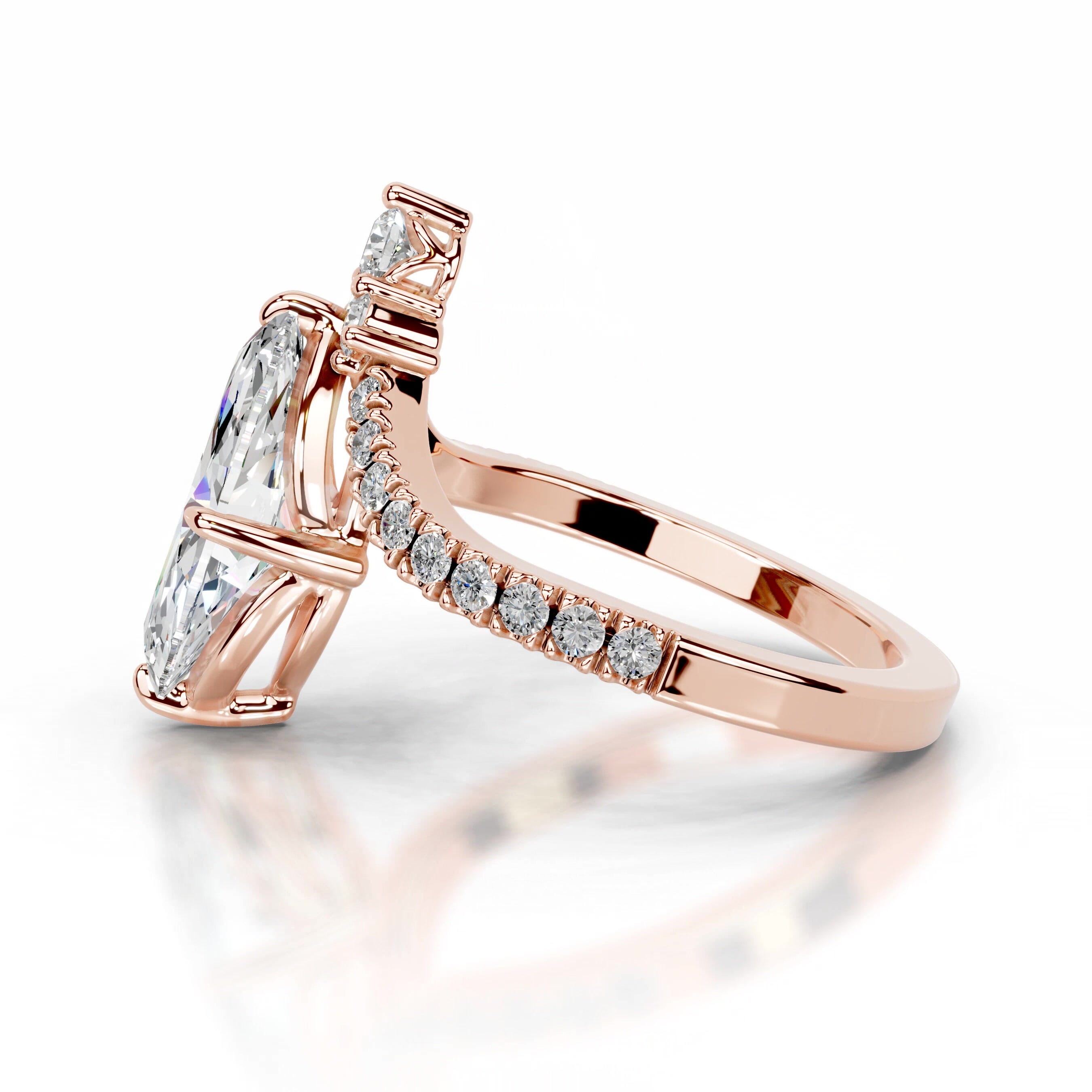 Tia Moissanite & Diamond Ring - 14K Rose Gold、mySite、hinf8tx79