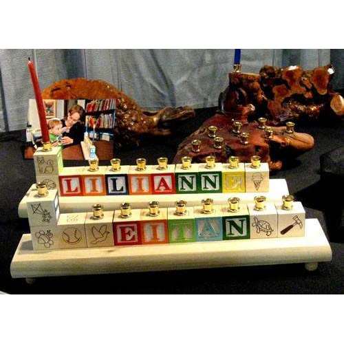 Children's Personalized Wooden Block Name Menorah、mySite、topwebapps