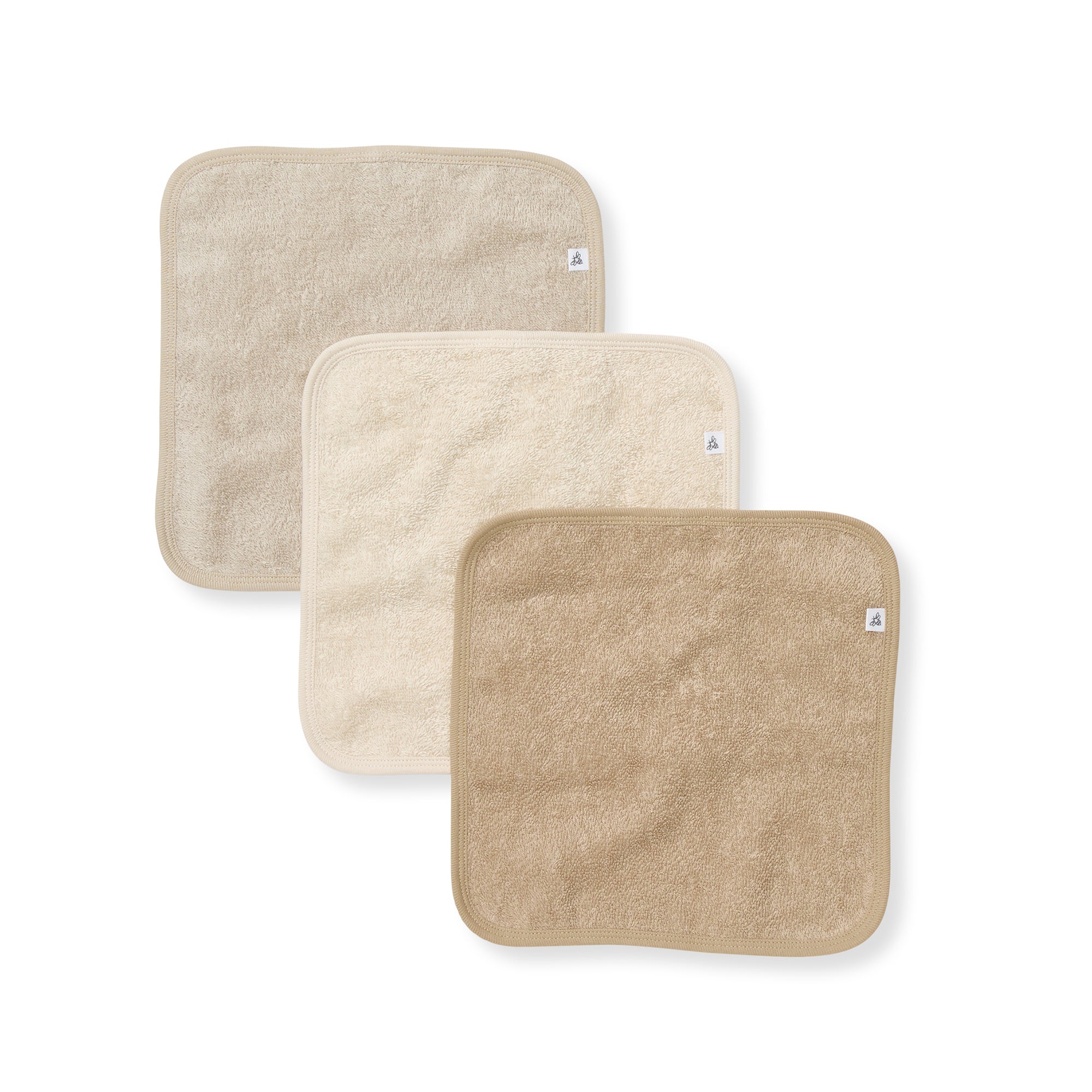 Organic Cotton Woven Terry Solid Washcloths 3 Pack - Oat、mySite、g9winljtr