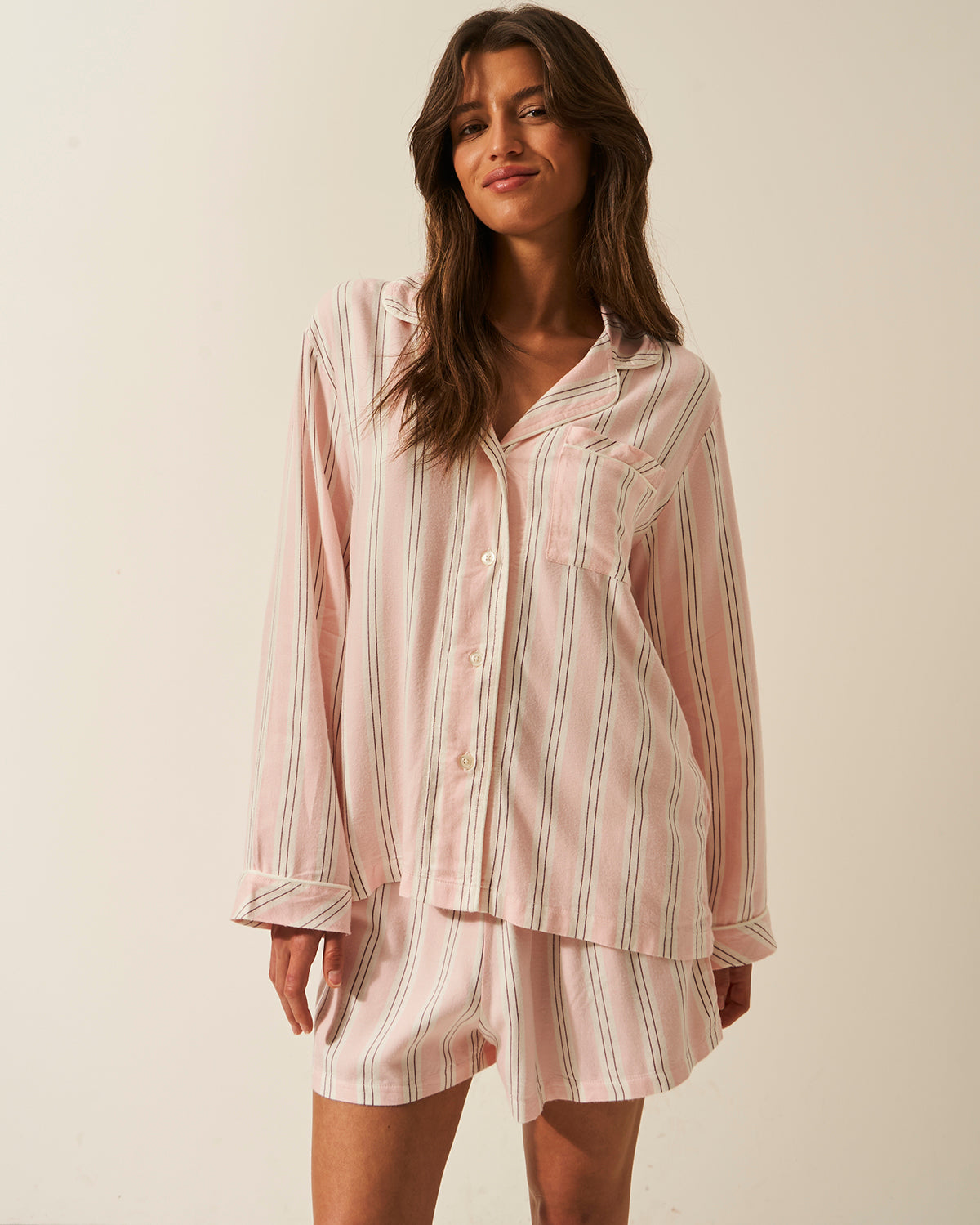 Soft Brushed Woven Pyjama Shorts - Barneby Gates Pink、mySite、bengalsvssteelers