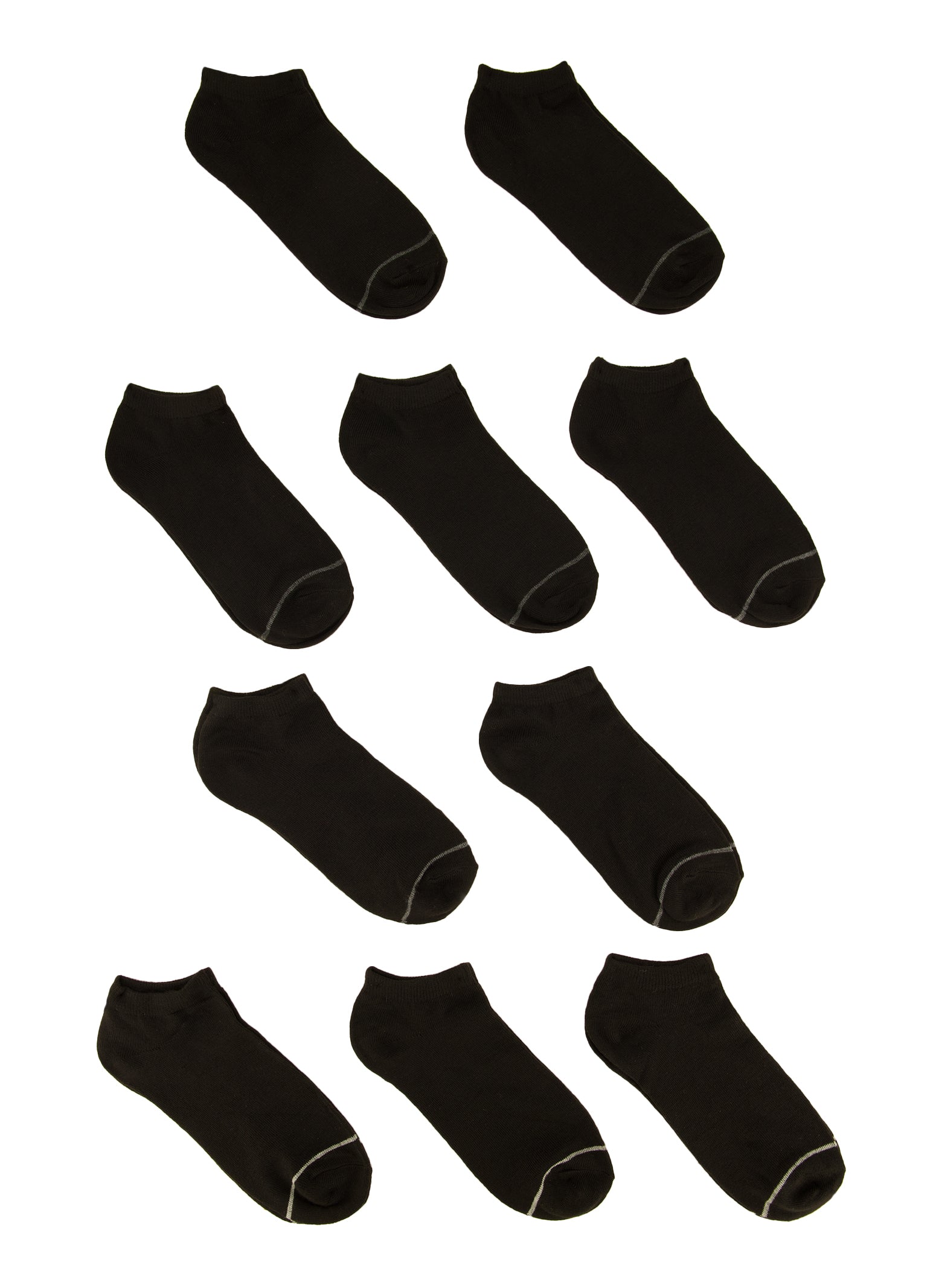 Girls Contrast Trim Ankle Socks 10 Pack、mySite、camillekostekn