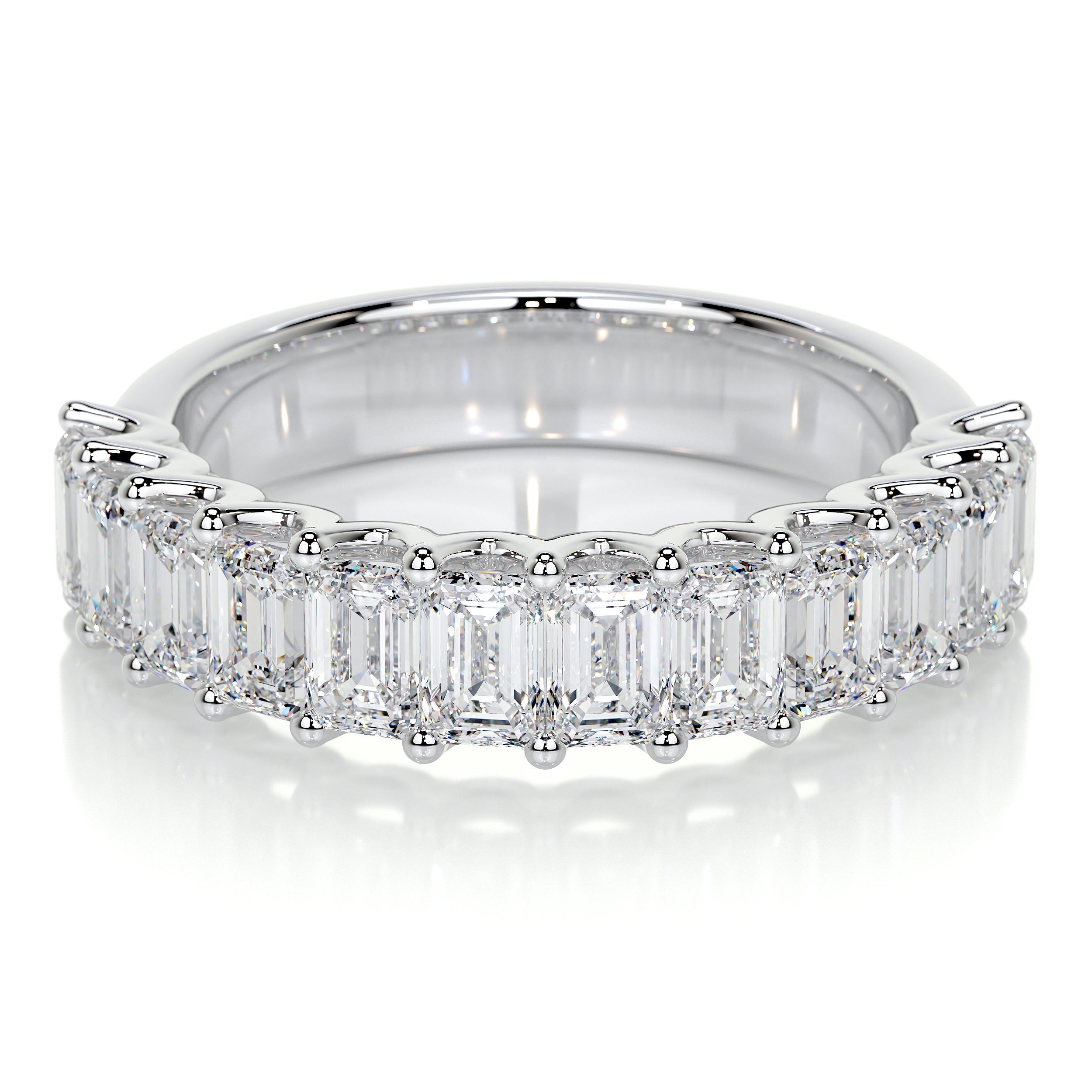 Gina Half Lab Grown Eternity Wedding Ring -14K White Gold (RTS)、mySite、hinf8tx79