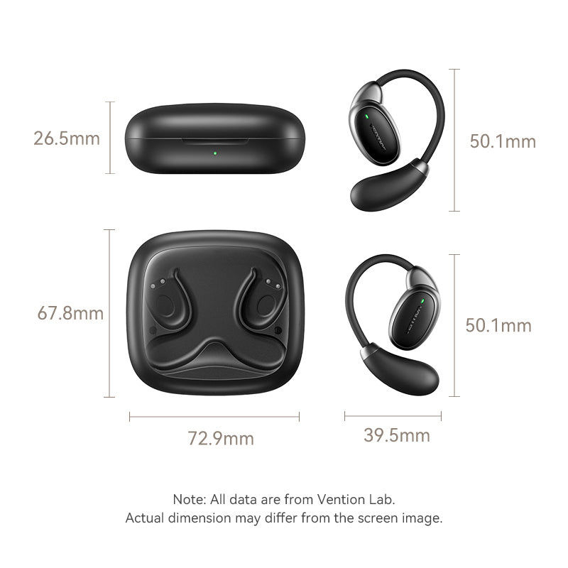 Vention Wireless Bluetooth Open Ear Headphones OpenBeat O15 Black、mySite、fannypackpong
